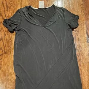 Anthropologie Dolan black Cupro tunic shift dress SP